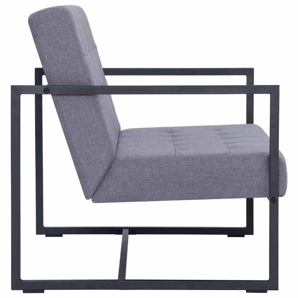 Light Gray Fabric 2 Seater Loveseat Sofa with Steel Legs R771638