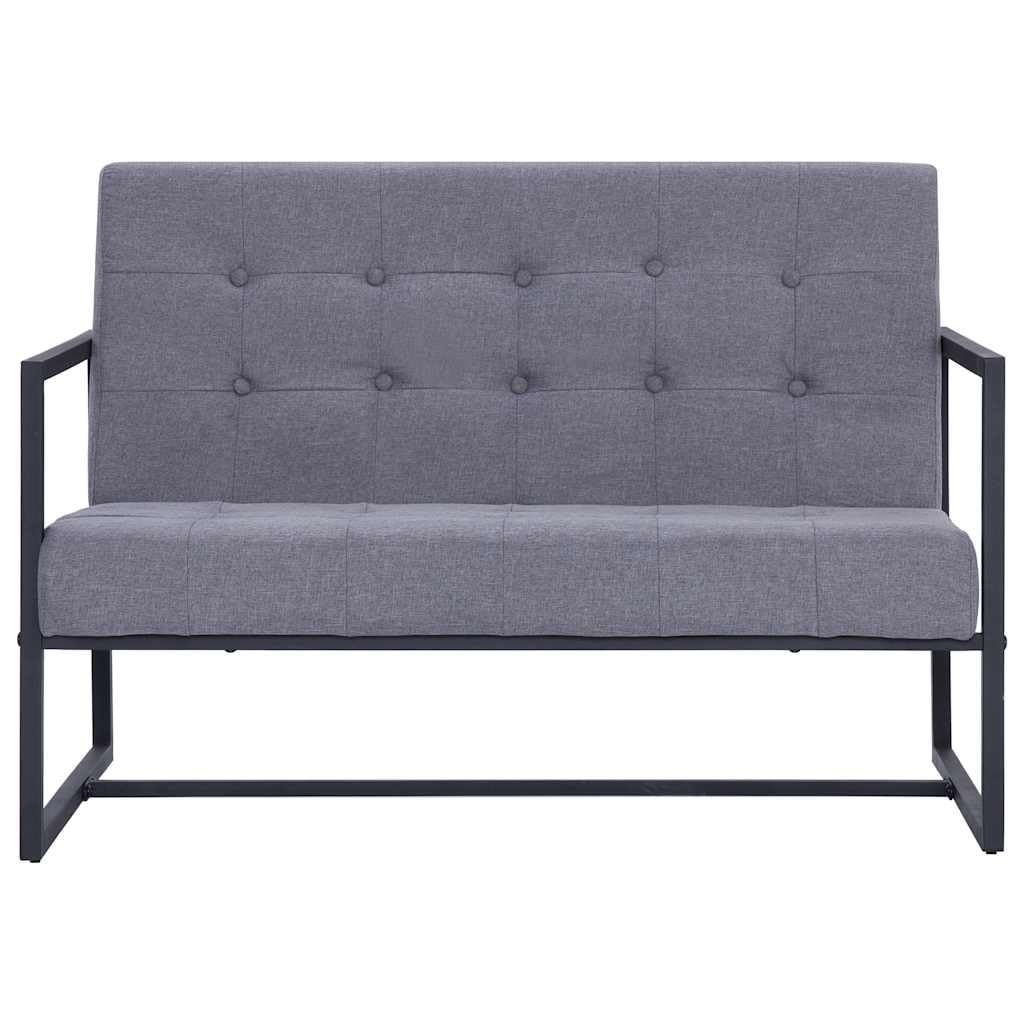 Light Gray Fabric 2 Seater Loveseat Sofa with Steel Legs R771638