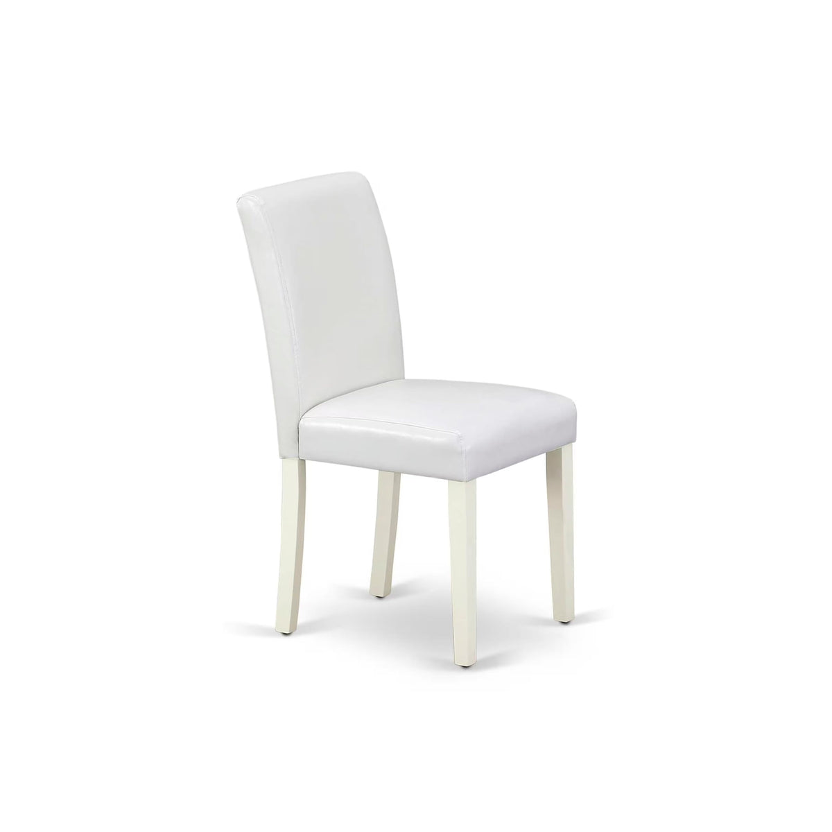 3 Piece Round Dining Table Set with 2 White Faux Leather Chairs O82076