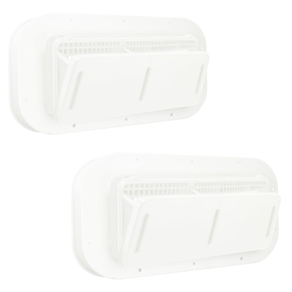 Two Way Plastic Vent with Trim Ring and Built-in Screen, 2 Pack, White U976