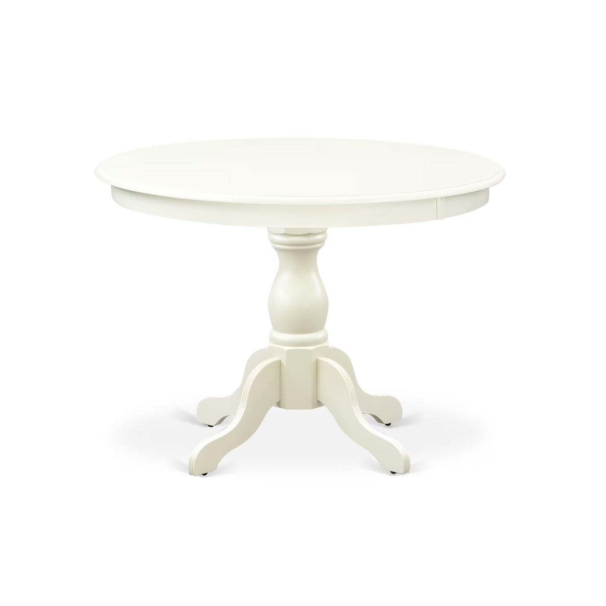 3 Piece Round Dining Table Set with 2 White Faux Leather Chairs O82076