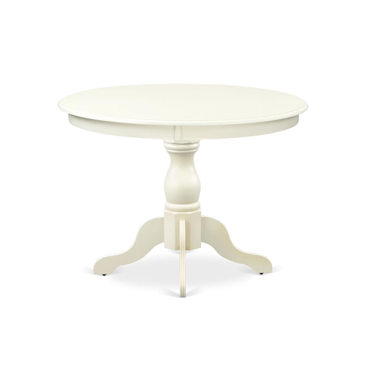 3 Piece Round Dining Table Set with 2 White Faux Leather Chairs O82076