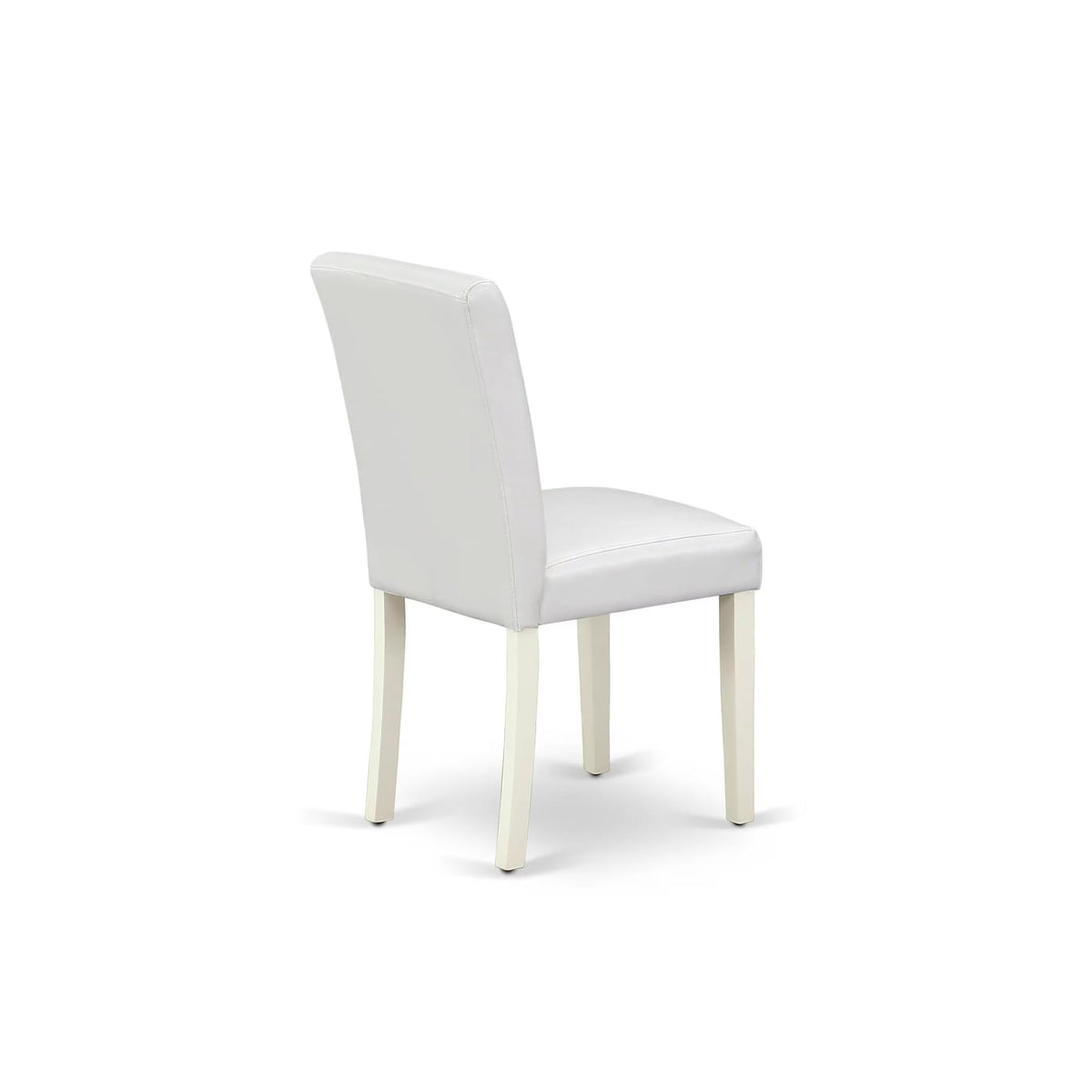 3 Piece Round Dining Table Set with 2 White Faux Leather Chairs O82076