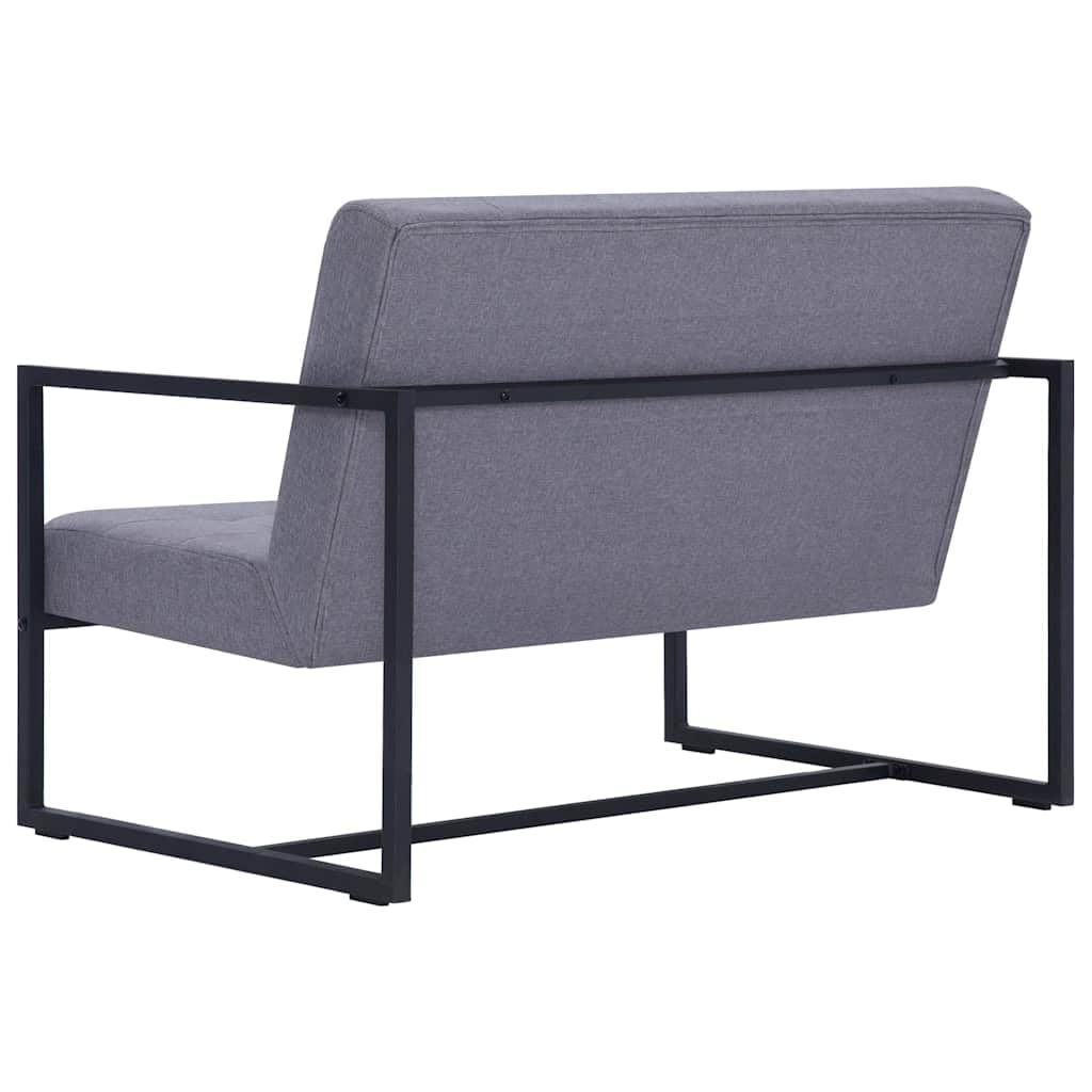 Light Gray Fabric 2 Seater Loveseat Sofa with Steel Legs R771638