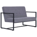 Light Gray Fabric 2 Seater Loveseat Sofa with Steel Legs R771638