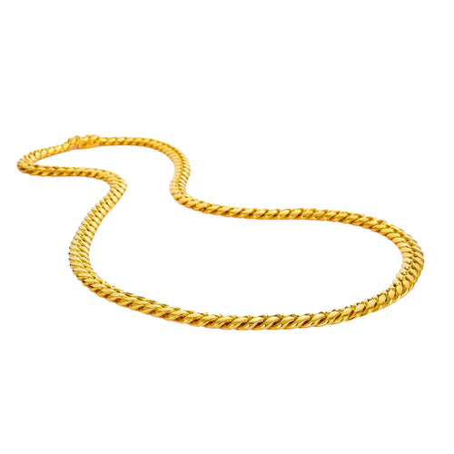 14k Yellow Gold Solid Cuban Curb Chain Necklace J90329