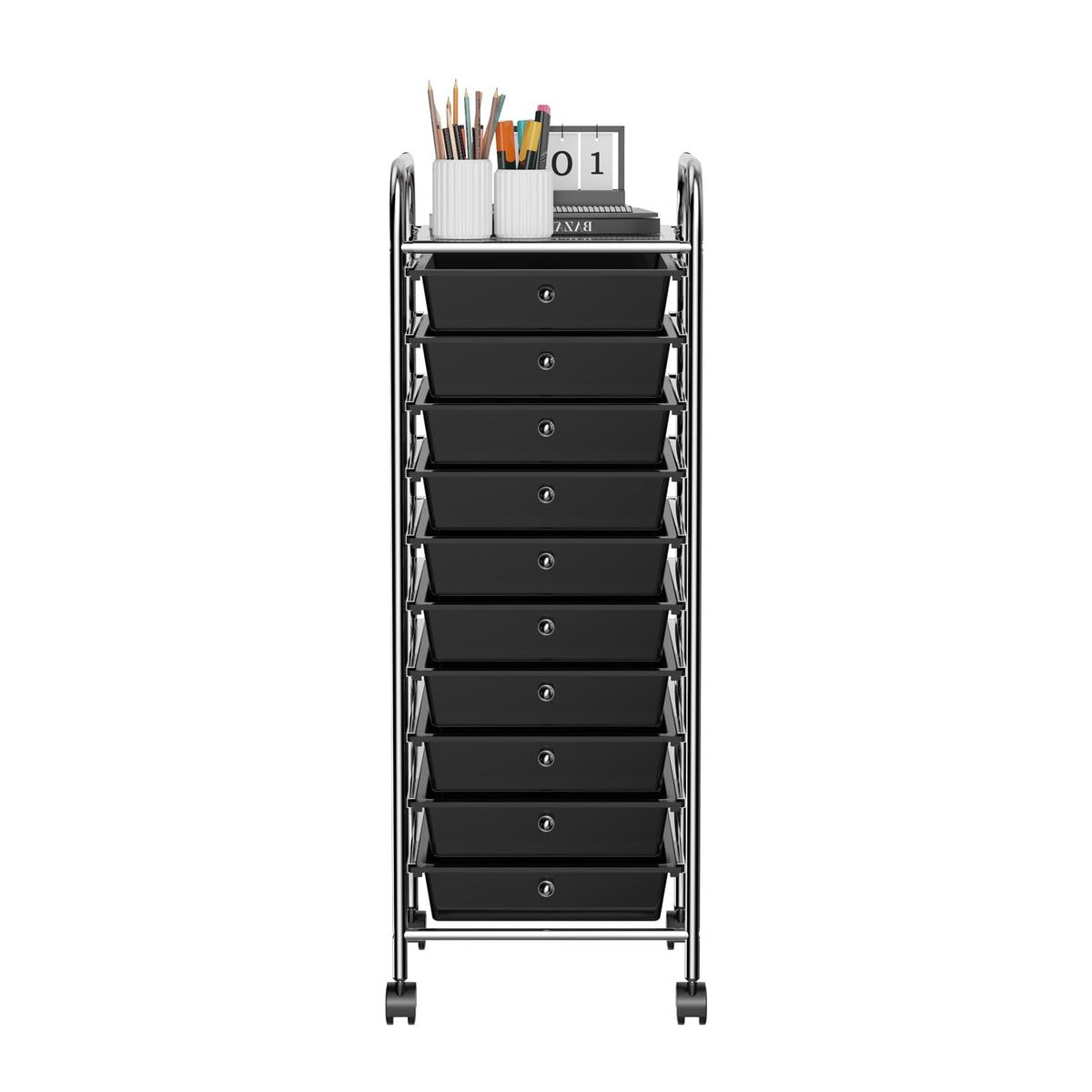 Rolling Utility Cart with 10 Drawers and Lockable Wheels U784920