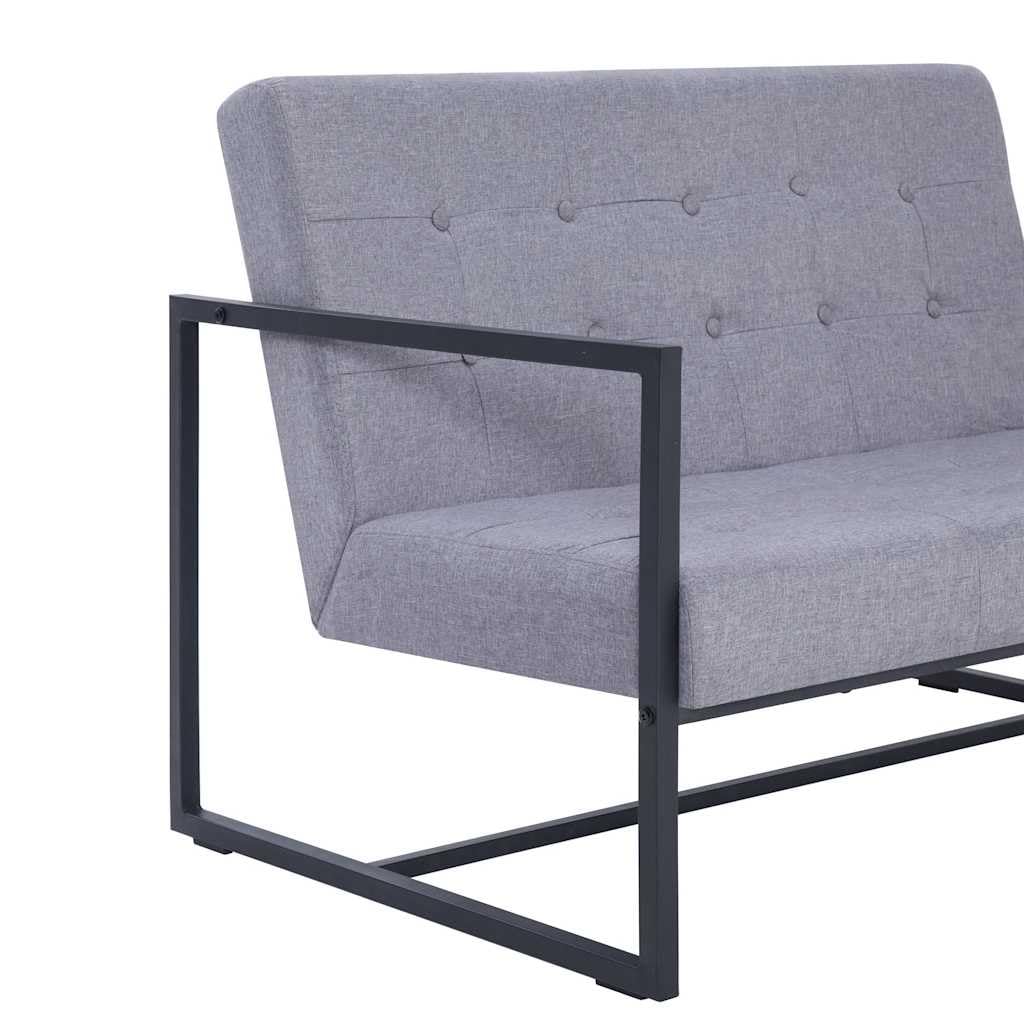 Light Gray Fabric 2 Seater Loveseat Sofa with Steel Legs R771638
