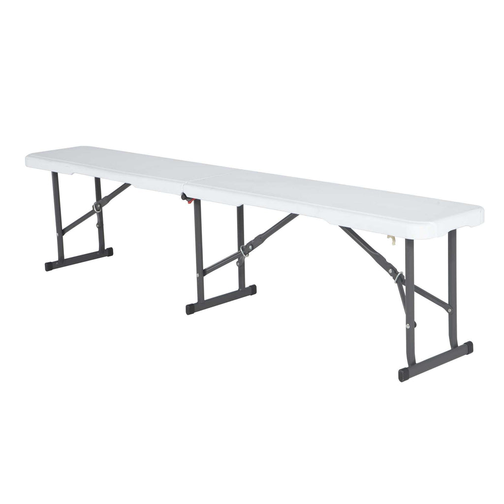Portable Folding Bench, 6-Foot, UV-Resistant, Powder-Coated Steel K62867