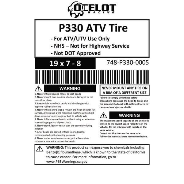 19X7-8 ATV Tire F785212