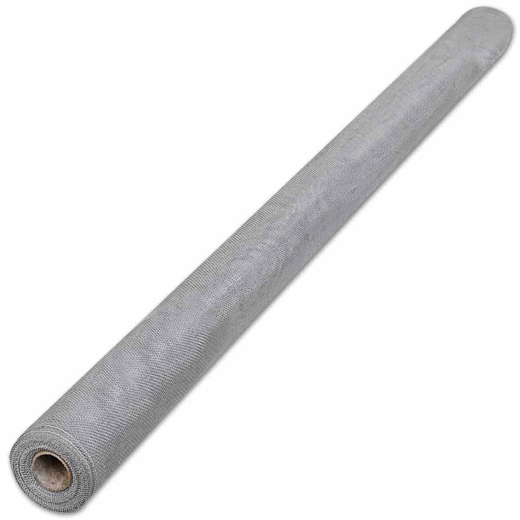 Aluminum Mesh Screen 39.4x196.9 Inches Silver O50618
