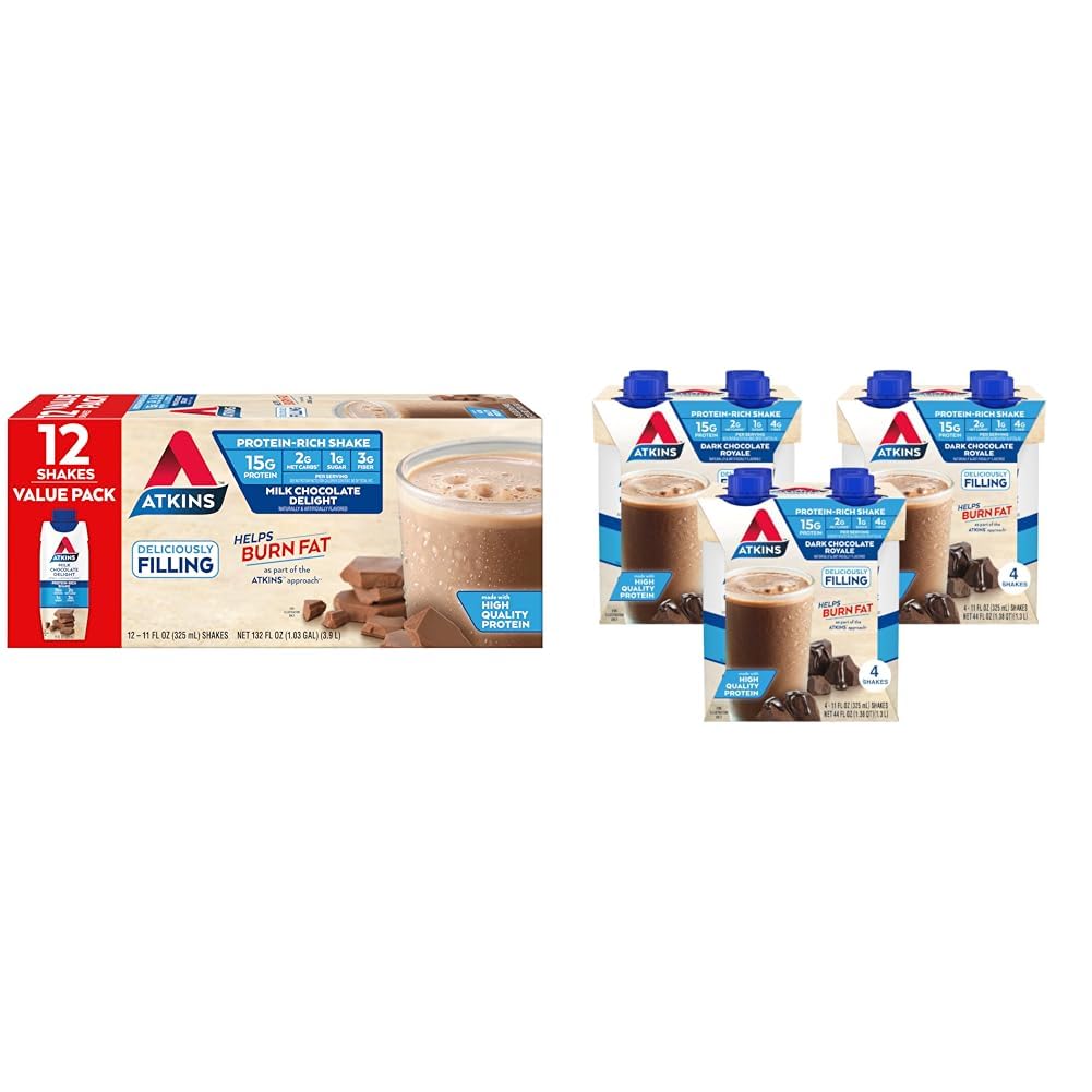 Milk Chocolate & Dark Chocolate Protein Shake, 15g Protein, 12 Count N442546
