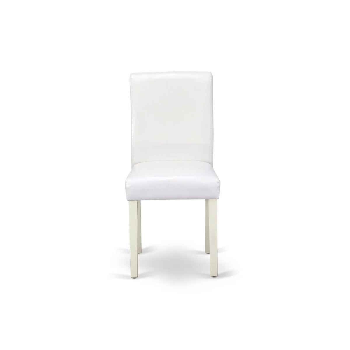 3 Piece Round Dining Table Set with 2 White Faux Leather Chairs O82076