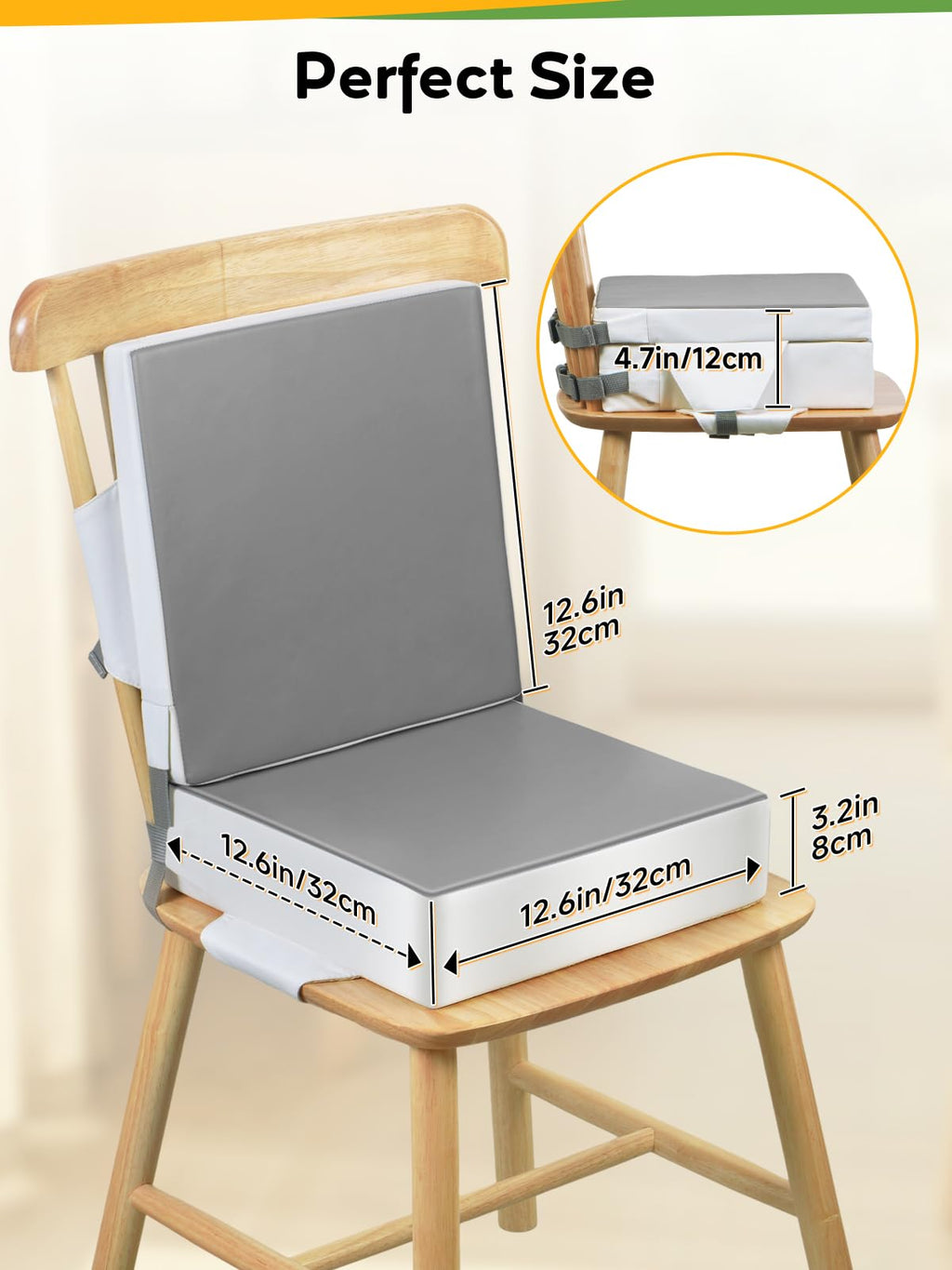 Grey Toddler Booster Seat for Kitchen Chair U24248