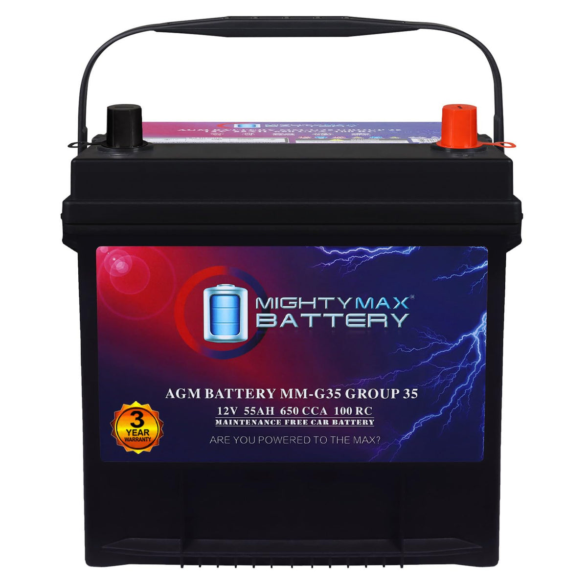 12V 55Ah AGM Replacement Battery C8387