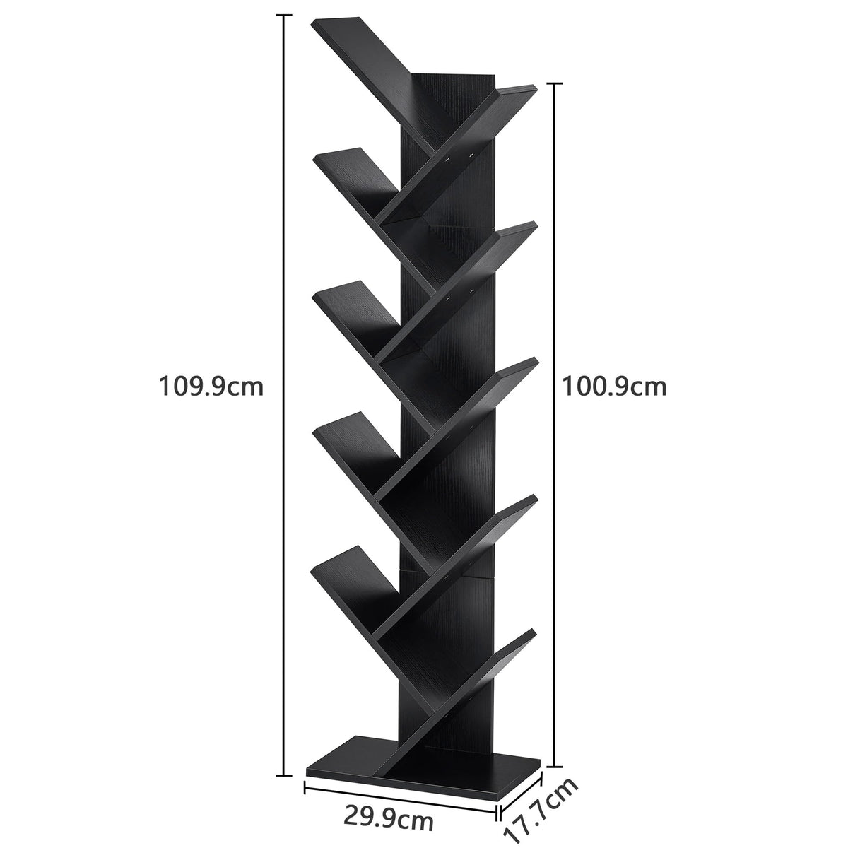 10 Tier Black Tree Bookshelf P3020