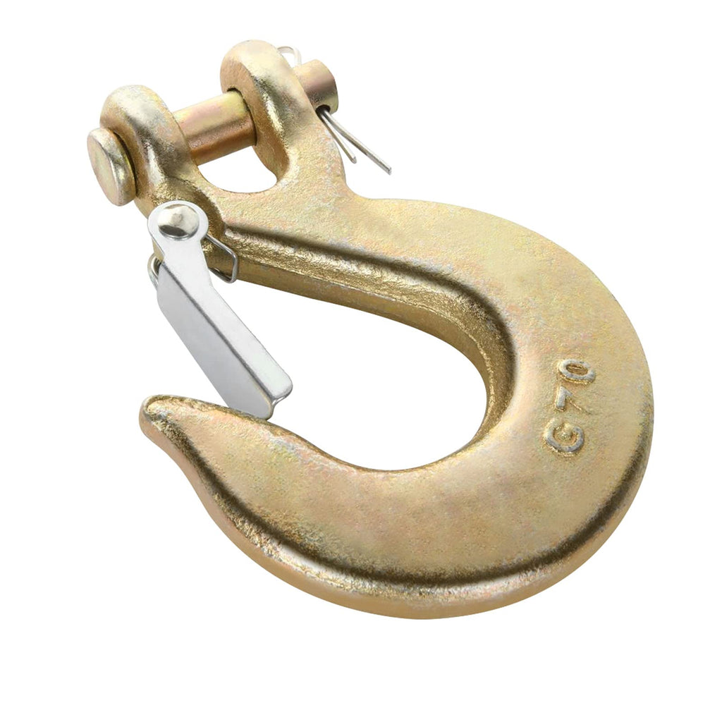 3/8 Inch Heavy Duty Forged Steel Clevis Slip Hook with Latch, 4 Pack U791