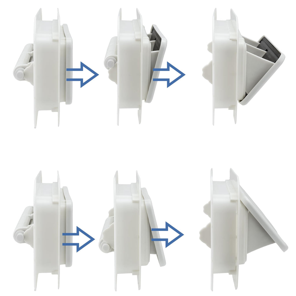 Two Way Plastic Vent with Trim Ring and Built-in Screen, 2 Pack, White U976
