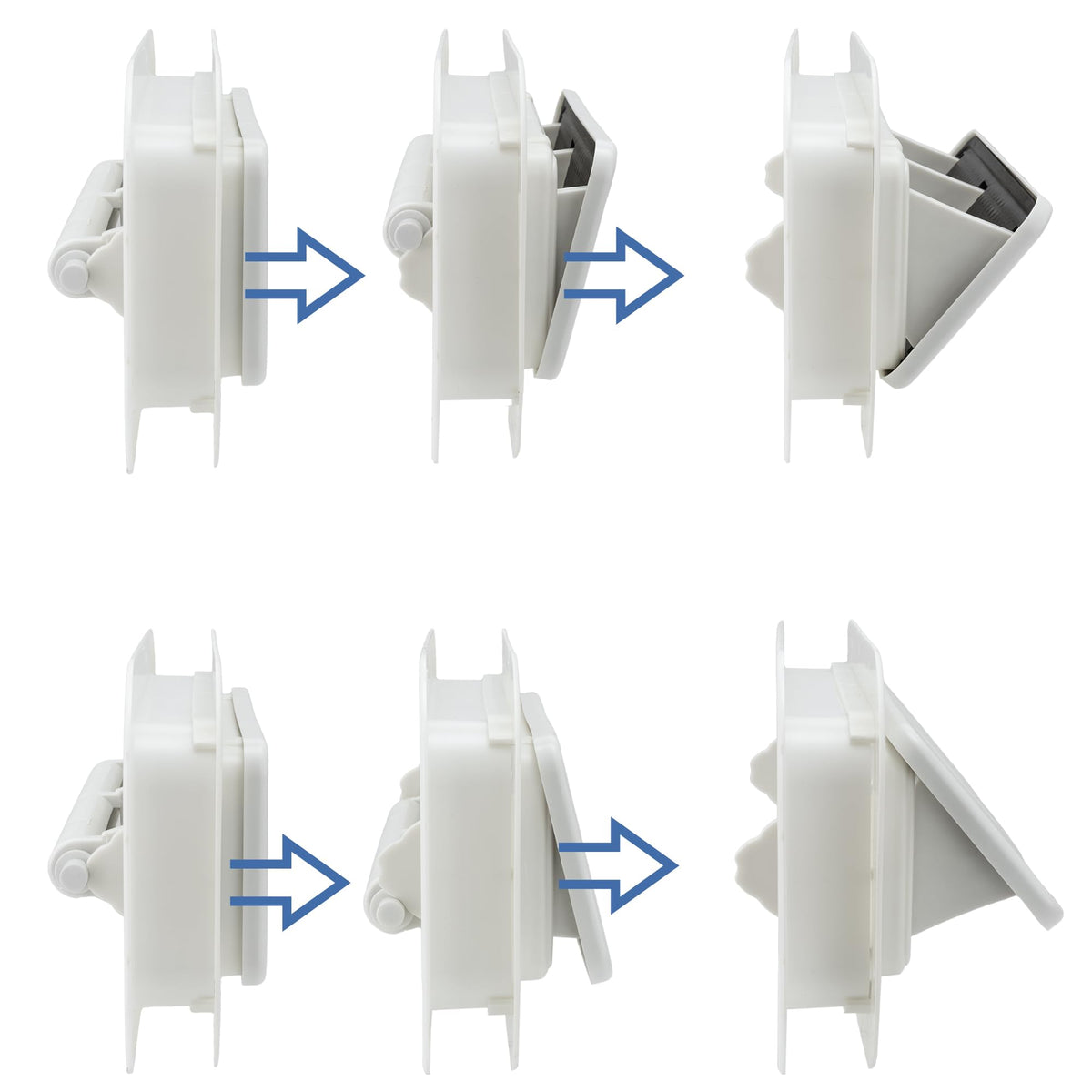 Two Way Plastic Vent with Trim Ring and Built-in Screen, 2 Pack, White U976