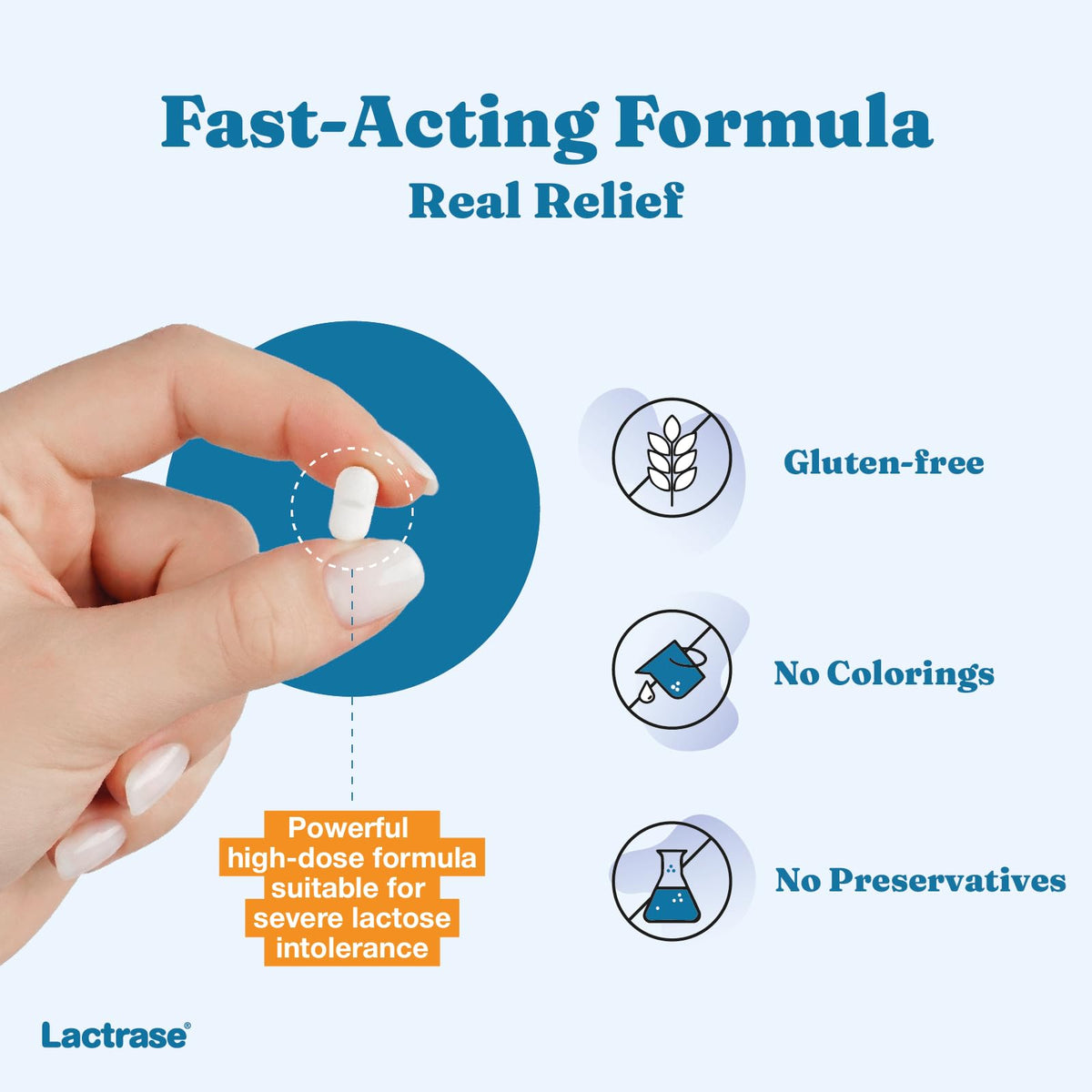 Extra Strength 18,000 FCC Lactase Units 200 Fast-Acting Pills X50793