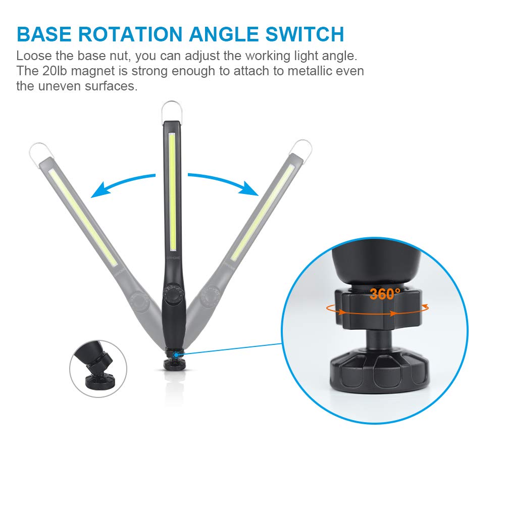 800 lumens 3300mAh Rechargeable Magnetic LED Work Light 2 Pack C93323