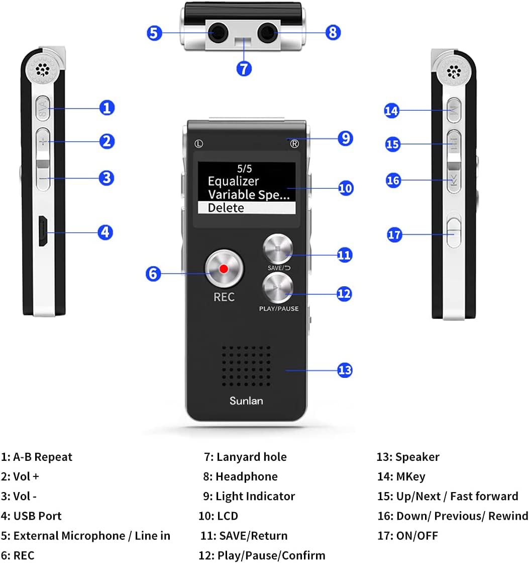 16GB Voice Recorder with Playback V810601