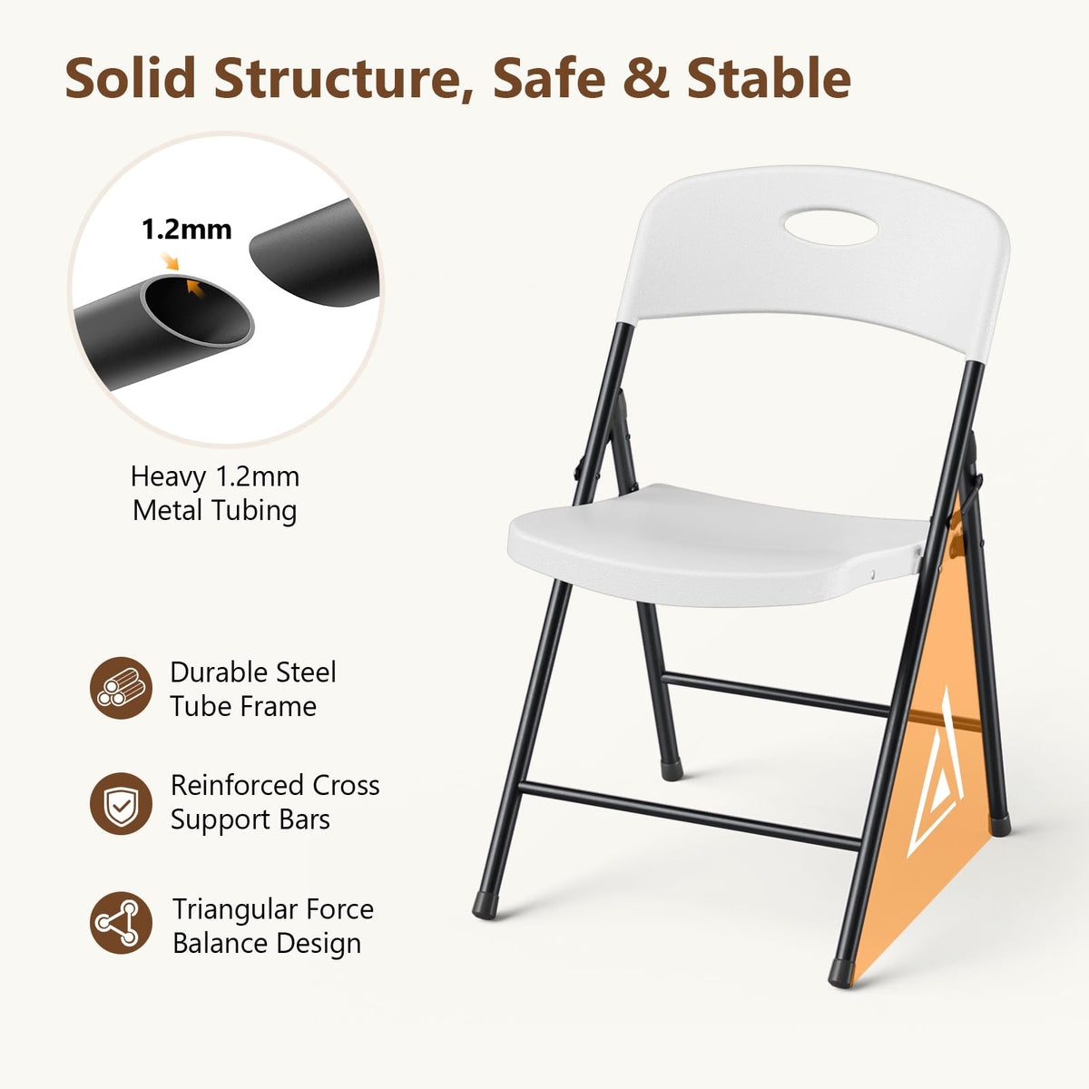 White 10 Pack Plastic Folding Chair N78819