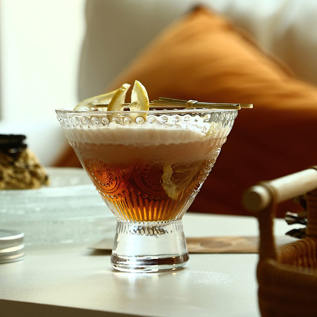 6 Pack 8 oz Stemless Martini Glasses G3529