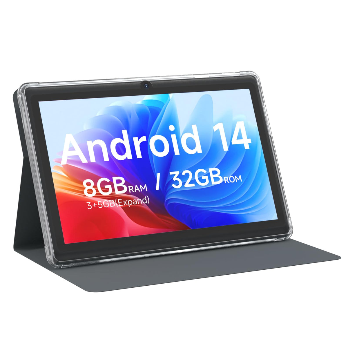 7 inch Android 14 Tablet 8GB RAM 32GB ROM Quad-Core Black D2321