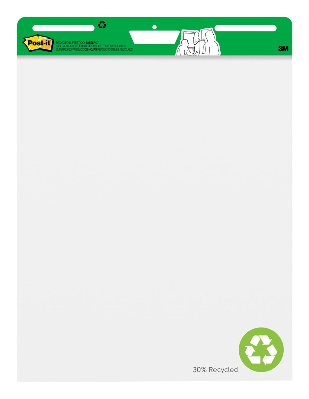 White Recycled Paper Easel Pad 25 in x 30 in 6 Pads/Pack W48727