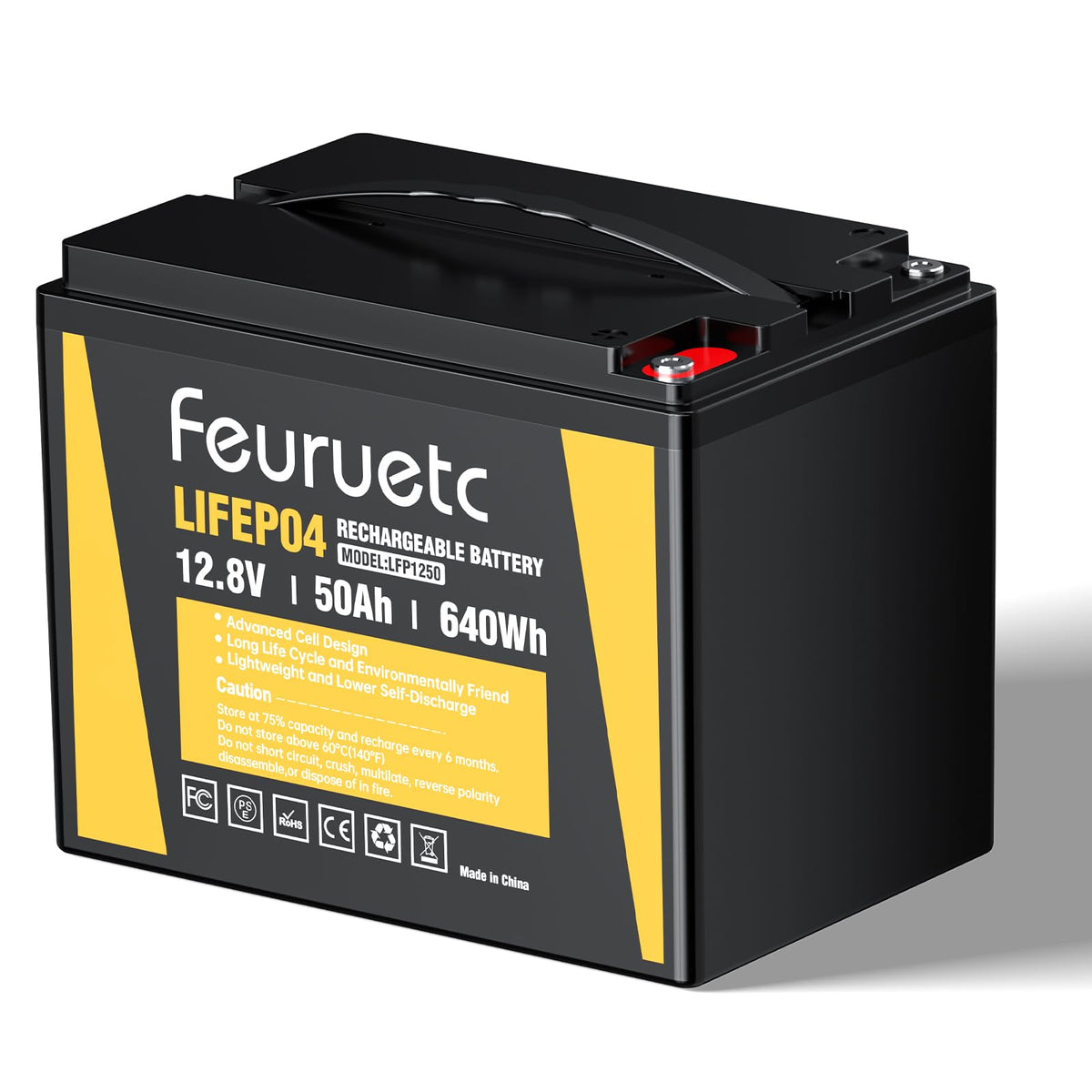 12V 50Ah LiFePO4 Lithium Battery with 50A BMS G42157