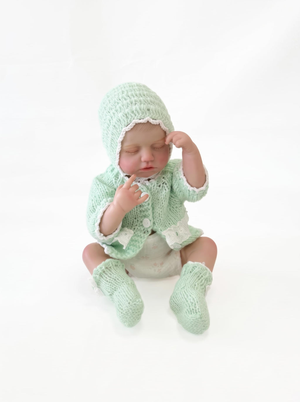 20-Inch Sleeping Reborn Baby Doll with Knitted Hat F102