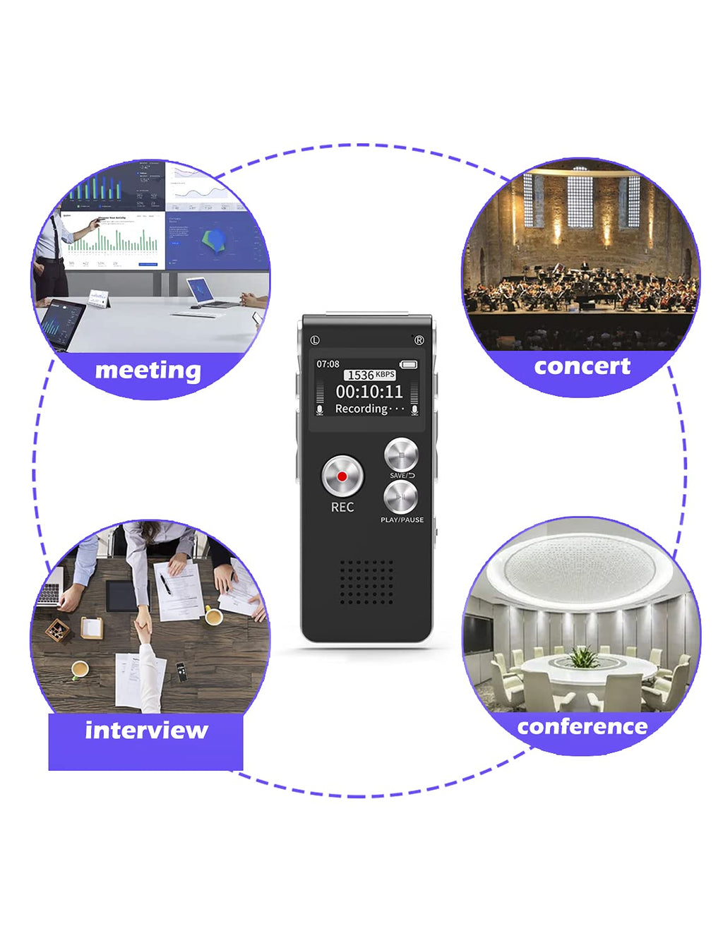 16GB Voice Recorder with Playback V810601