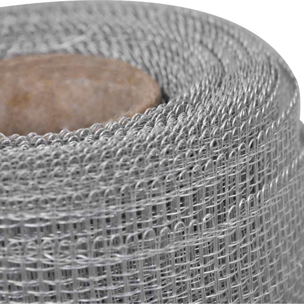 Aluminum Mesh Screen 39.4x196.9 Inches Silver O50618