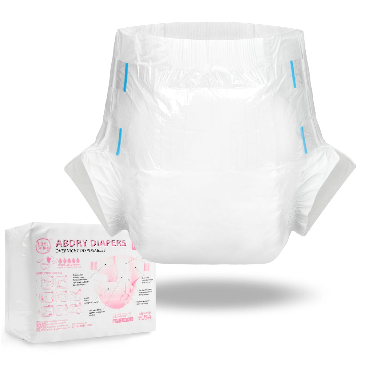 Adjustable Adult Diaper 10 Pieces White Medium I279596
