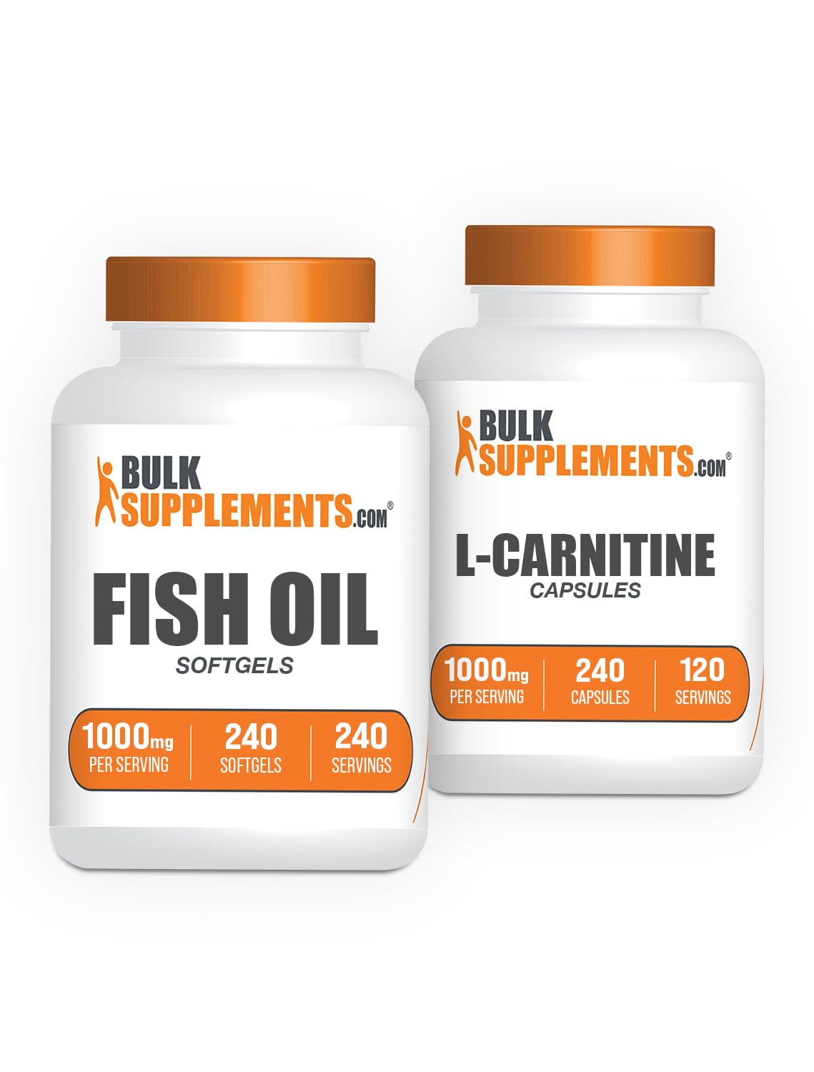 Fish Oil 1000mg Softgels + L-Carnitine Capsules Bundle M12268