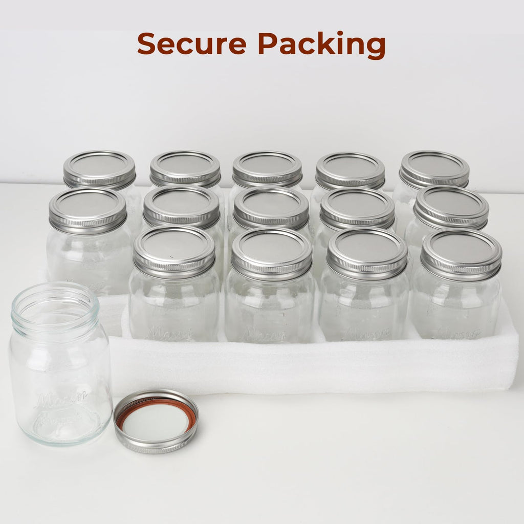 16oz 12 Pack Mason Jars with Airtight Lids N9533