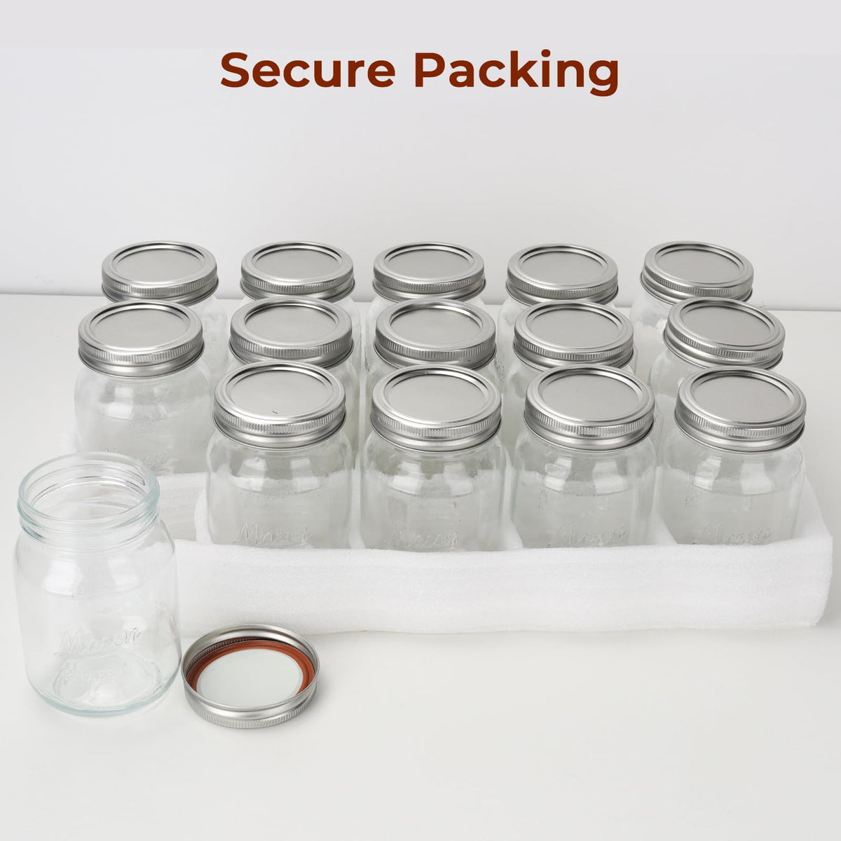 16oz 12 Pack Mason Jars with Airtight Lids N9533