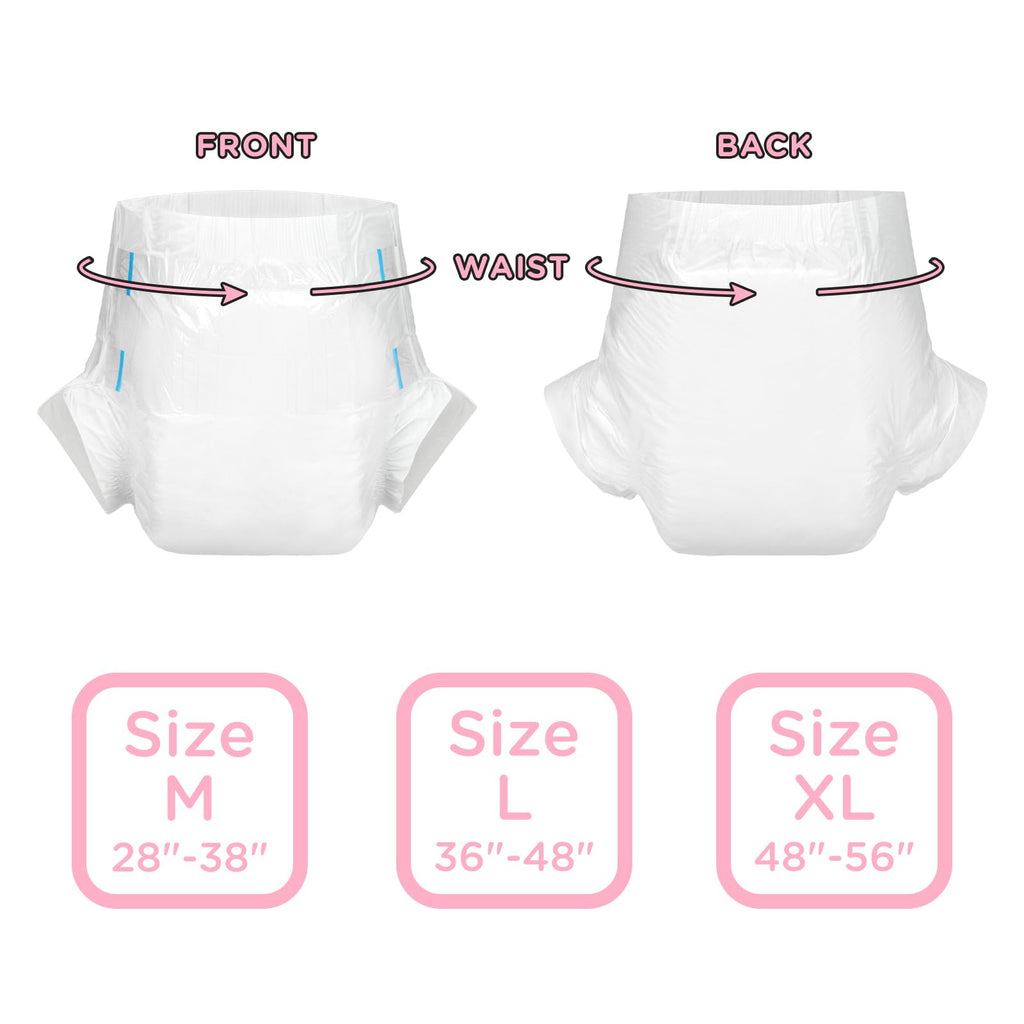 Adjustable Adult Diaper 10 Pieces White Medium I279596