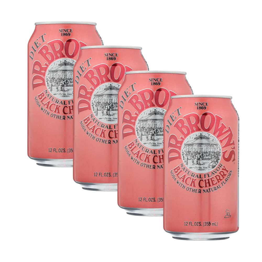 Black Cherry Diet Soda 12 Fl Oz (Pack of 4) C609822
