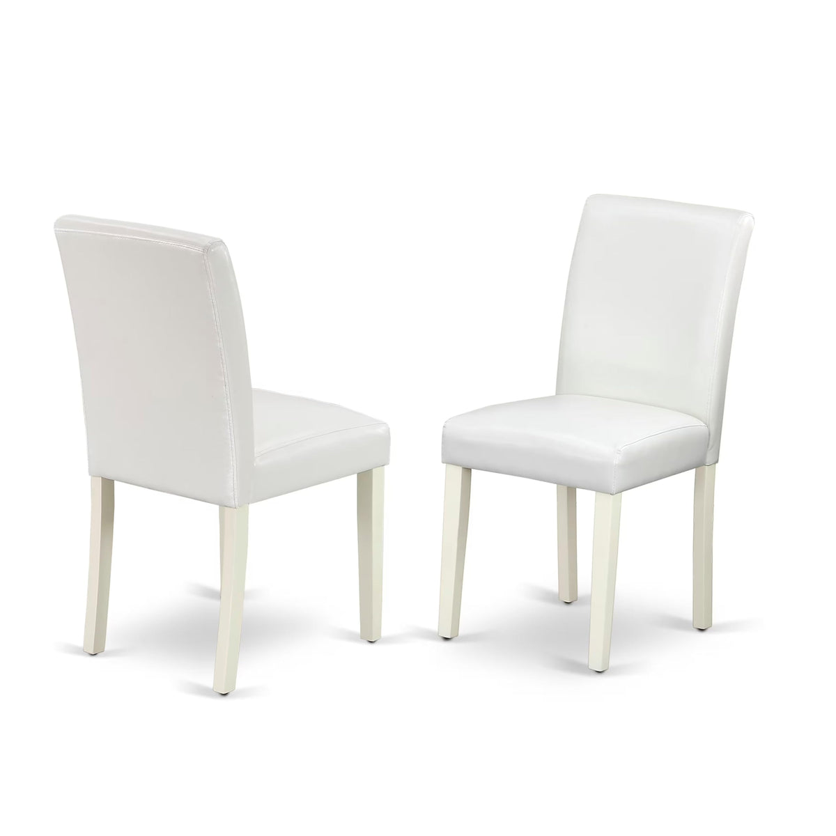 3 Piece Round Dining Table Set with 2 White Faux Leather Chairs O82076