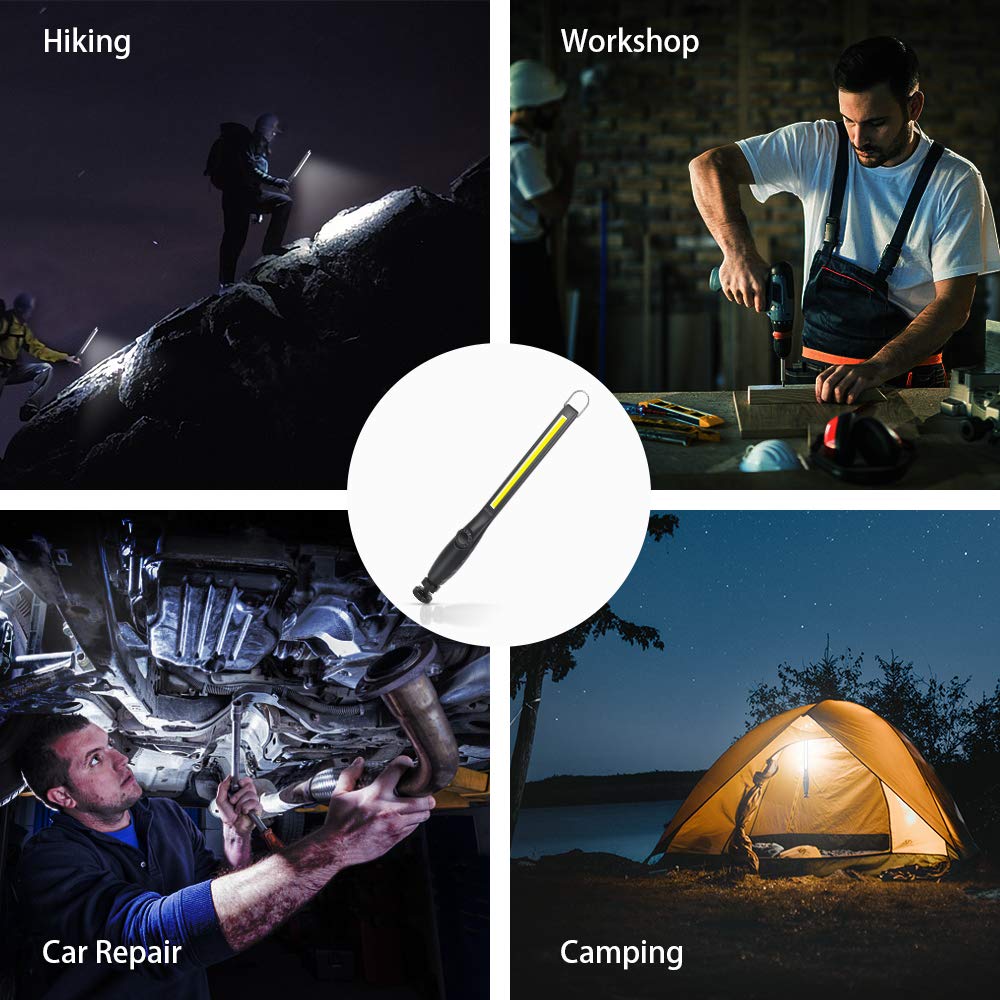 800 lumens 3300mAh Rechargeable Magnetic LED Work Light 2 Pack C93323
