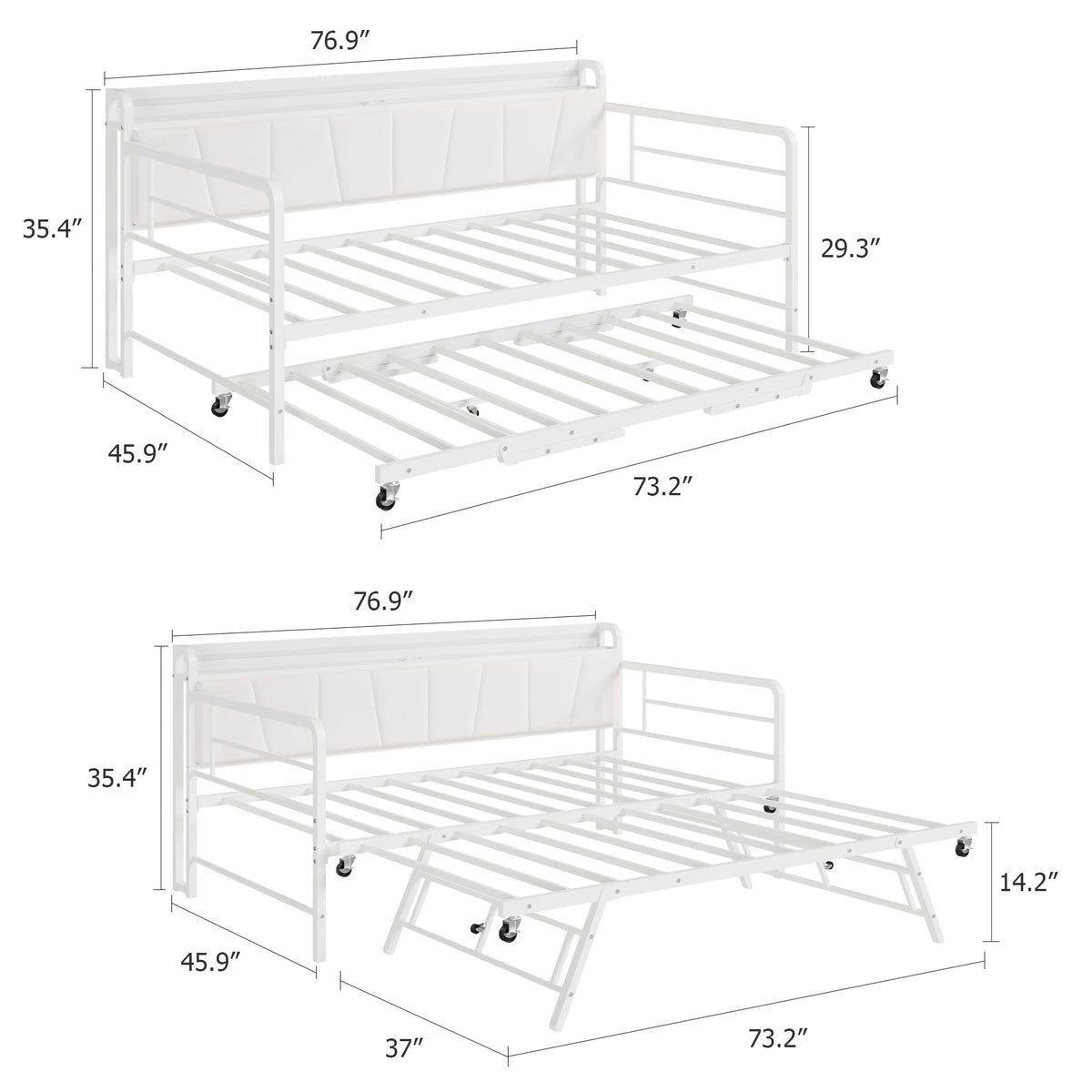 Twin Size Daybed with Trundle Bed X347