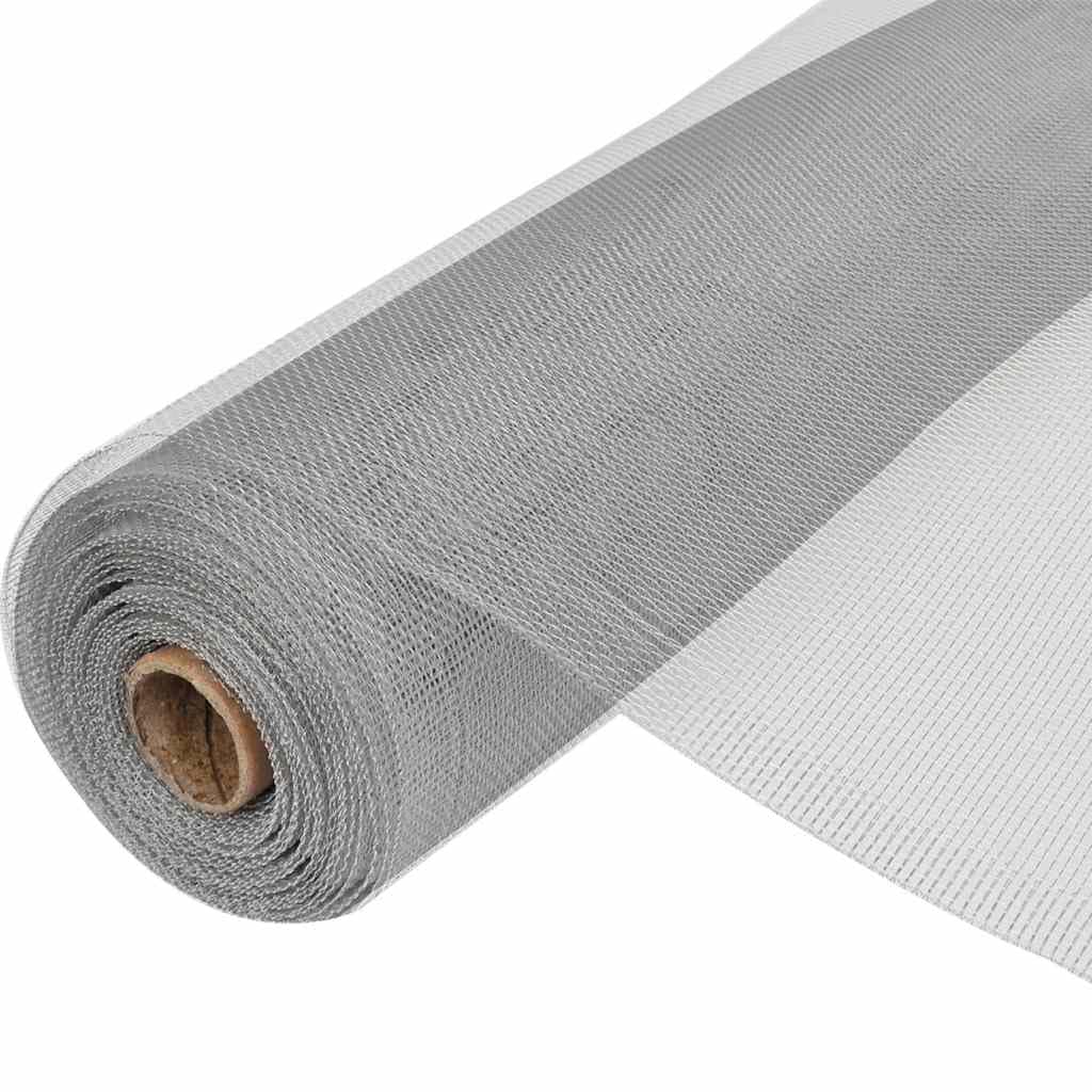 Aluminum Mesh Screen 39.4x196.9 Inches Silver O50618