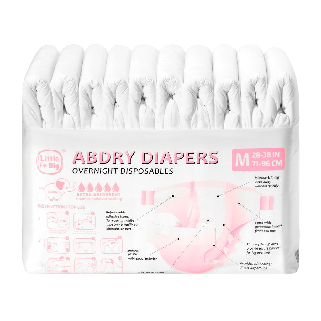 Adjustable Adult Diaper 10 Pieces White Medium I279596