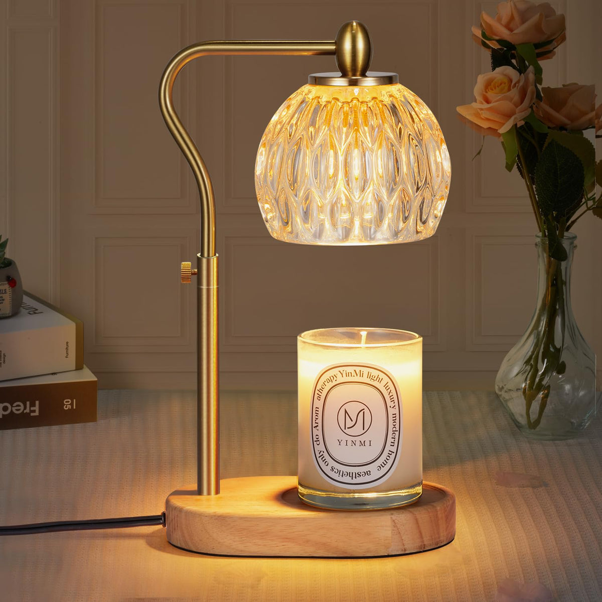 Candle Warmer Lamp with Timer & Dimmer Height Adjustable J2543