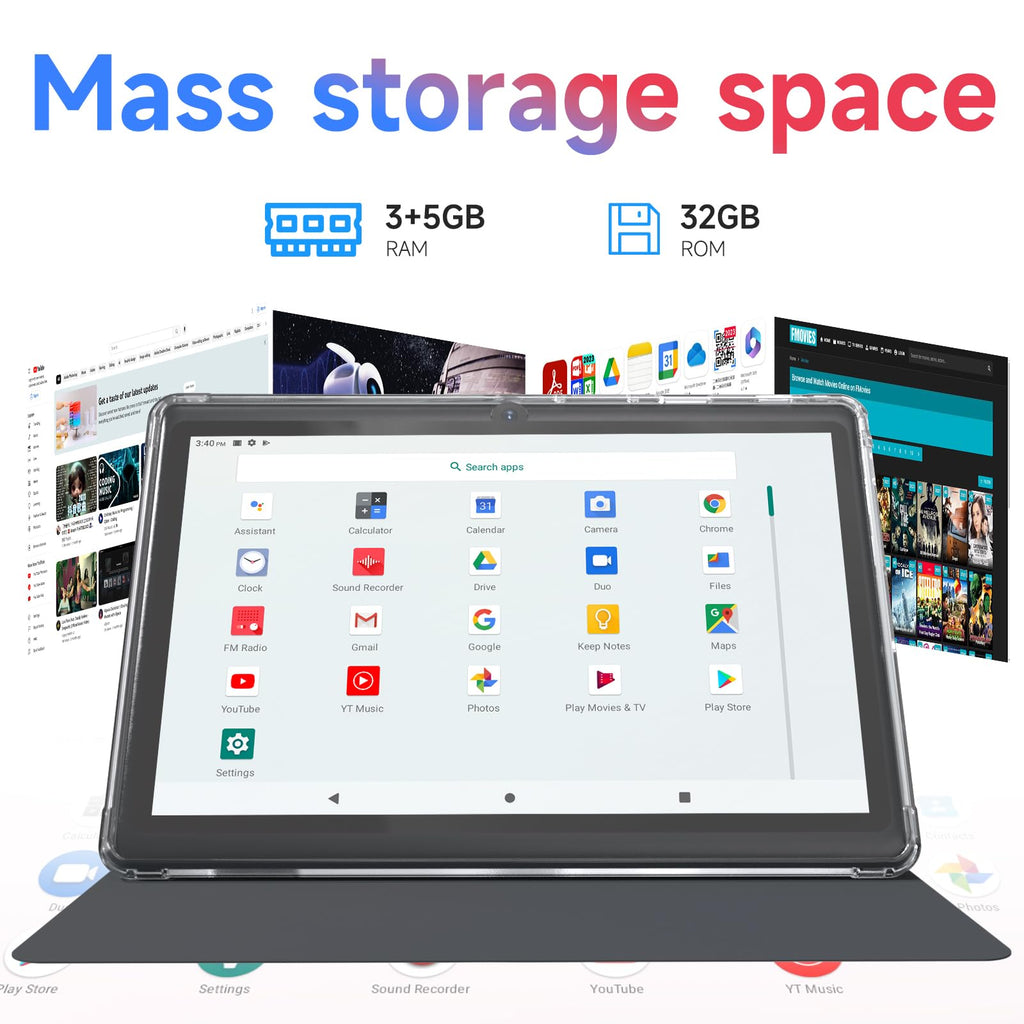 7 inch Android 14 Tablet 8GB RAM 32GB ROM Quad-Core Black D2321
