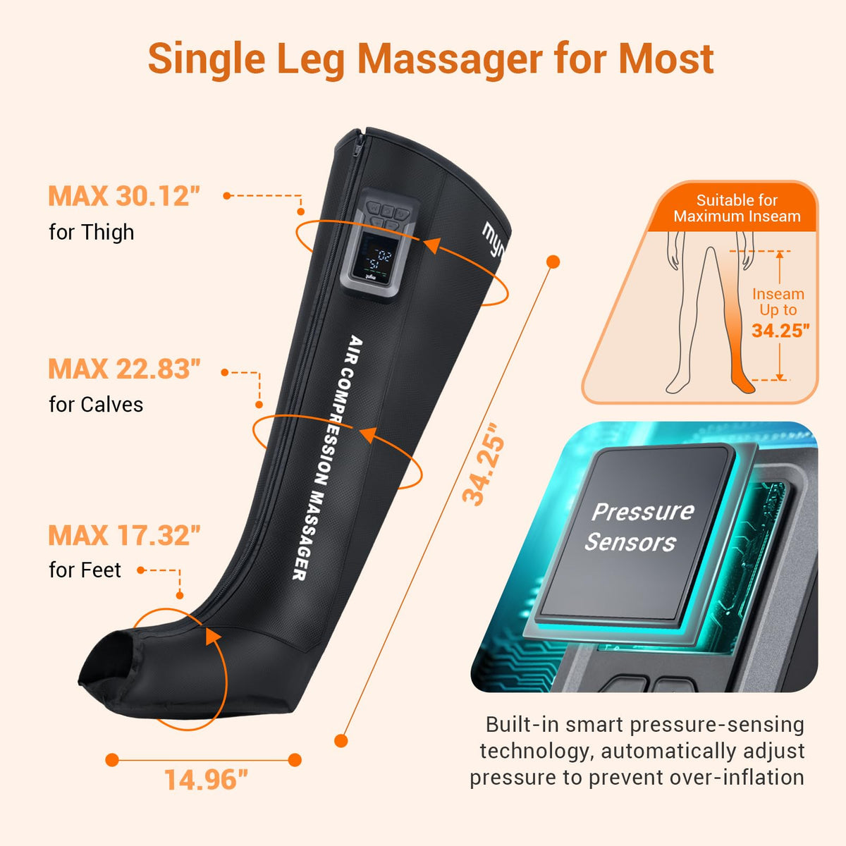 Cordless Full Leg Air Compression Massager D65516