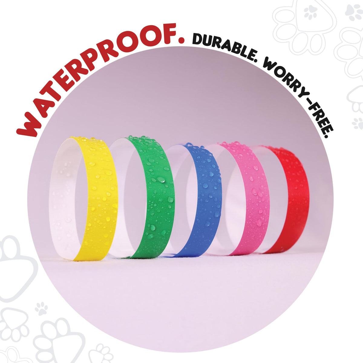 20 Inch 500 Count Waterproof Writable Tear-Resistant Pet ID Collars D53834