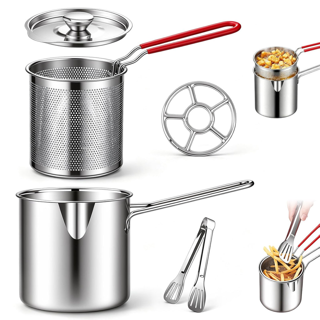 Stainless Steel Pot with Draining Basket, Five Piece Set W5814
